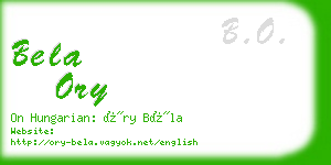 bela ory business card